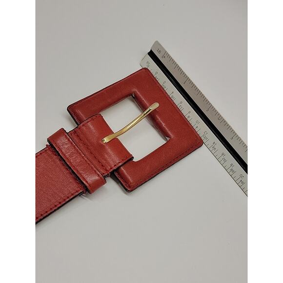 Roncelli Vintage Red Leather Feather Belt Small Boho Southwest Native Style Rare - Picture 8 of 16